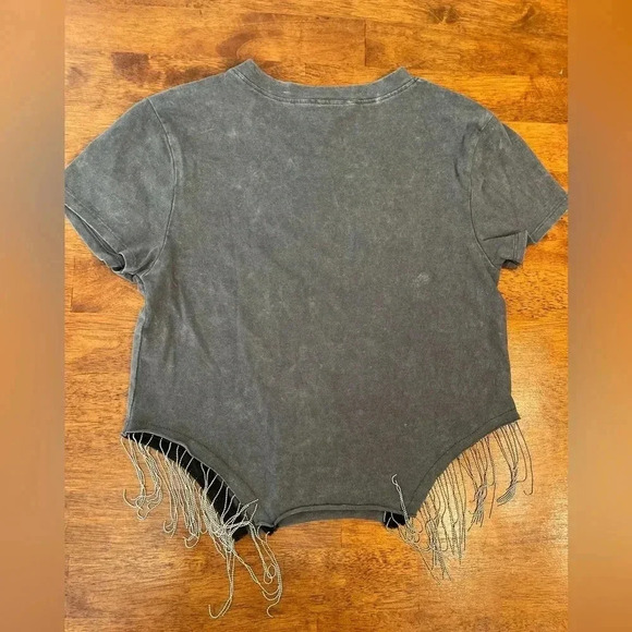 Legendary Gray Crop Top with Fringe - Picture 3 of 4